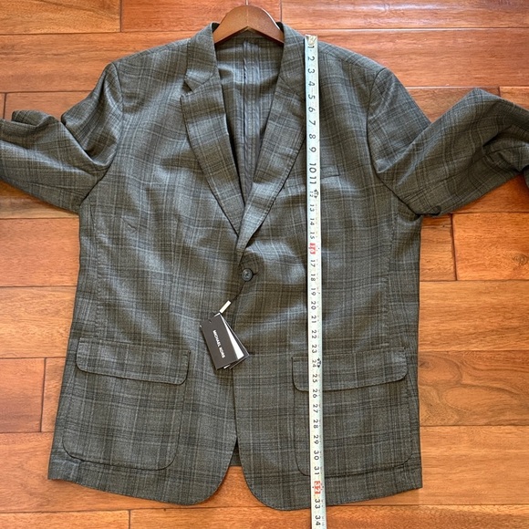 NWT Michael Kors Dark Brown Plaid Blazer 48 R - Picture 7 of 7